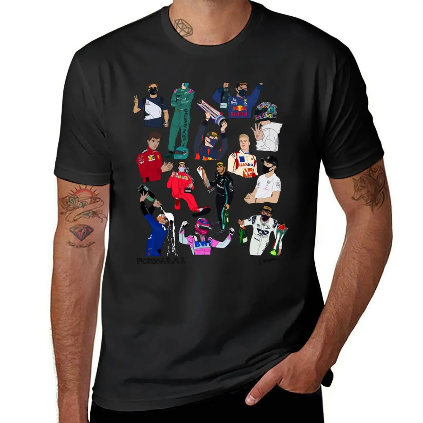 

F1 Driver Collective T-Shirt plus sizes graphics hippie clothes sports fans heavy weight t shirts for men