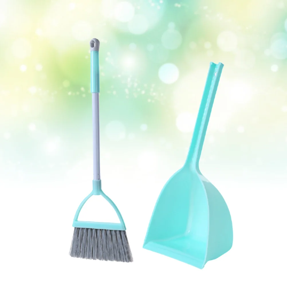 Mini-Besen-Kehrschaufel-Set für Kinder, Reinigungswerkzeuge, Rollenspiel, kleiner Haushaltshelfer, Hausreinigung, Geschenk für Kinder (Mint Green)