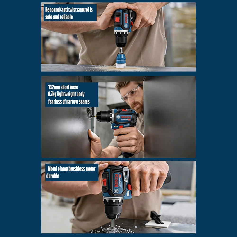Bosch Professional GSR 12V-32 Brushless Cordless Drill Driver 32Nm Torque Compact Power Tool for Home DIY Repair