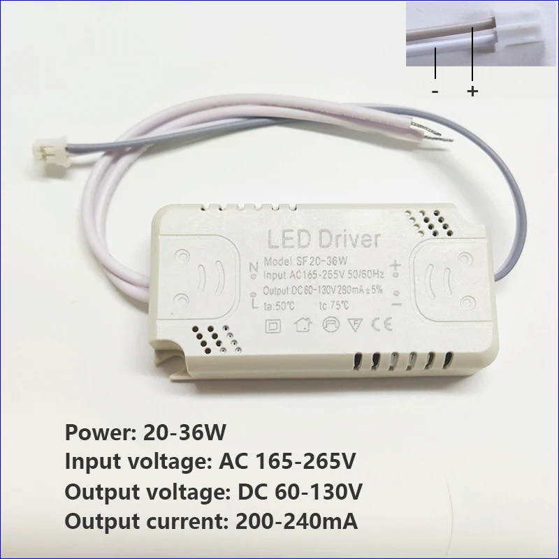 LED Driver Adapter For LED Lighting AC165-265V Non-Isolating Transformer For LED Ceiling Light Replacement 8-24W 30-50W 60-80W