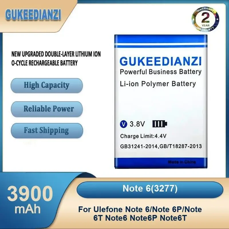 

Note 6(3277) 3900mAh High Capacity Mobile Phone Battery For Ulefone Note 6/Note 6P/Note 6T Note6 Note6P Note6T