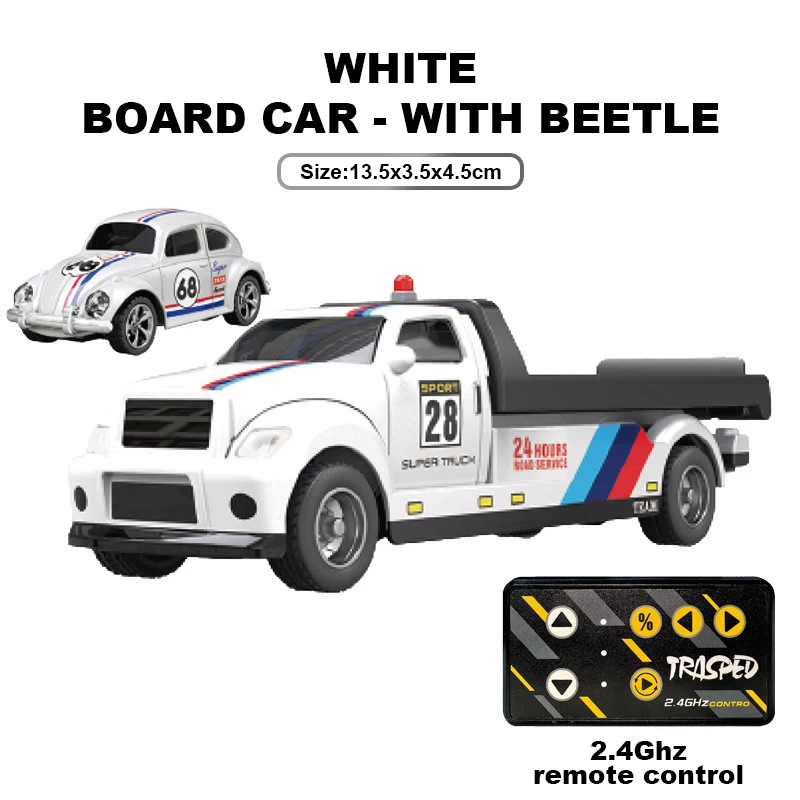 2.4G alliage télécommande voiture pick-up remorque ensemble jouets pour enfants 1:64 Mini voiture haute vitesse RC pick-up voiture de course garçons jouet cadeau