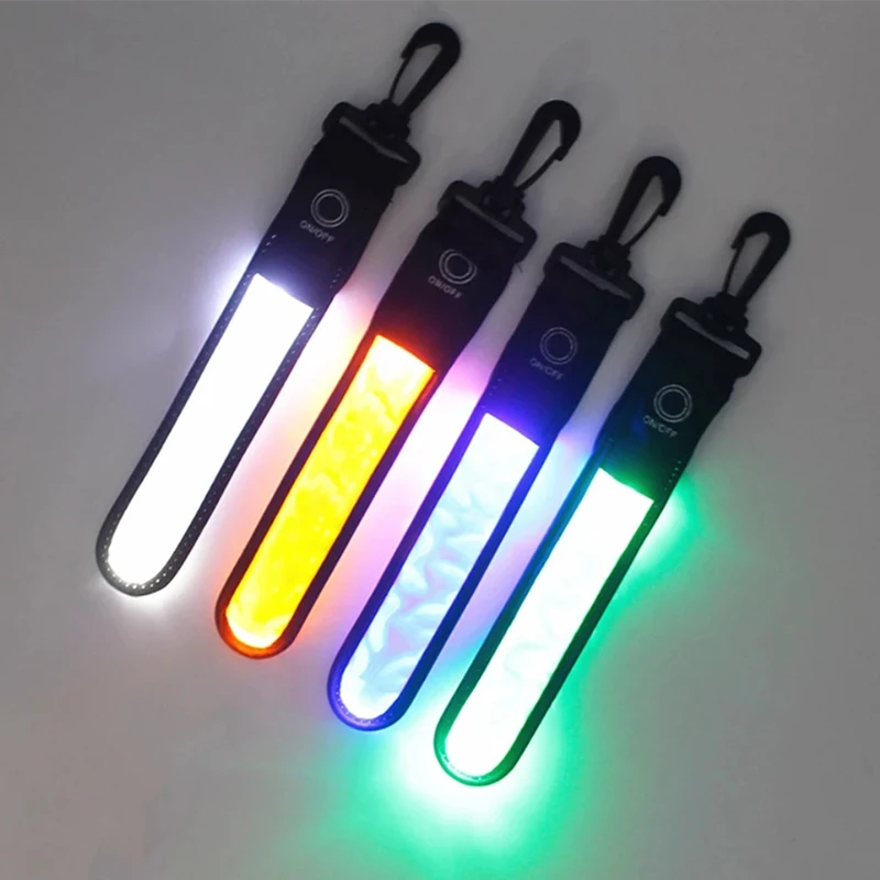 

LED Light Reflective Belt Strap Night Outdoor Accessories Reflective Lighting Pendant Decor Hot Sale Sports Safety Bag Pendant