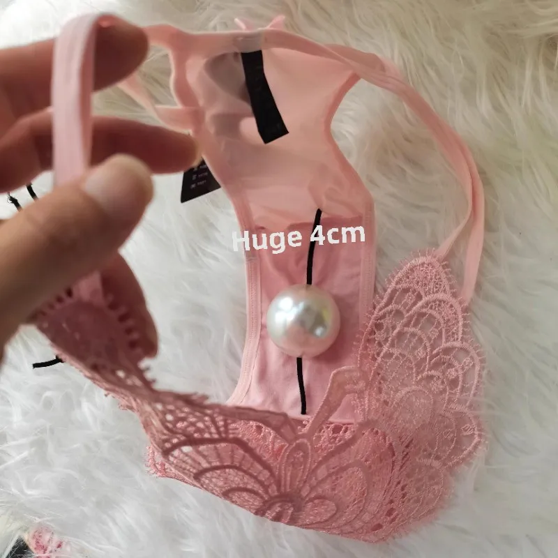 Imitation Pearl Panties, Enlarged Massage Beads, Sexy Thong, Tight Briefs Panties Women Sexy Hot  Crotchless  Thongs Women Sexy image 5