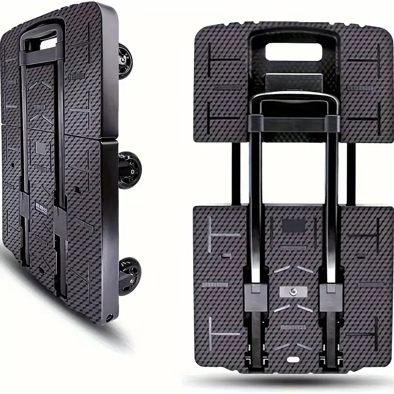 SELORSS Heavy-Duty Folding Hand Truck with 720lbs Capacity, 360°Rotate 7 Wheels, Extendable Large Base, Adjustable Handle