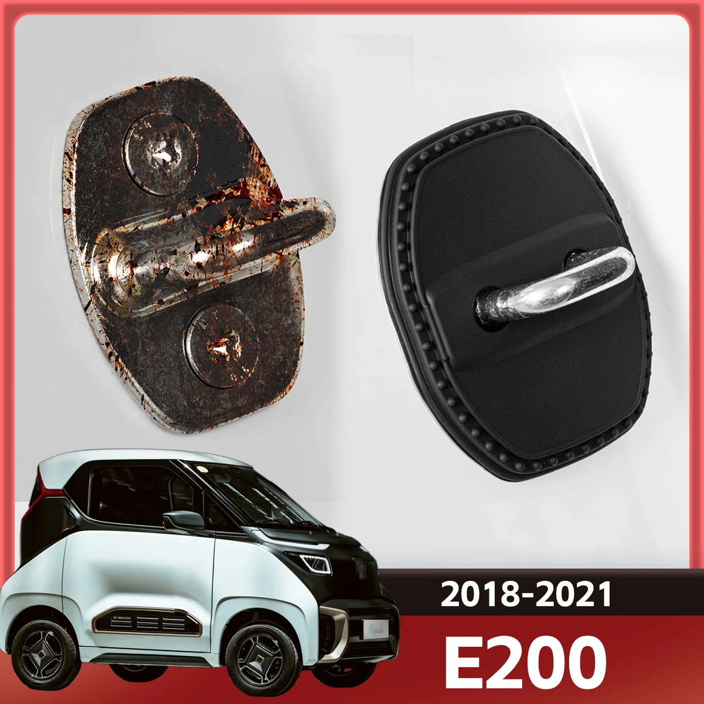 

2/4 шт. силиконовый чехол для дверного замка автомобиля, защитный декоративный чехол для BaoJun E200 2018 2019 2020 2021