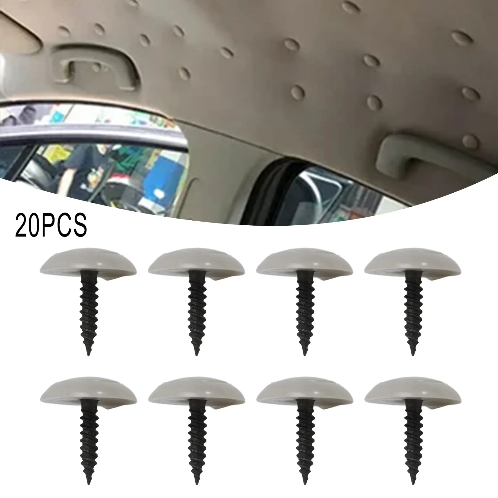 20Pcs Gray Car Roof Liner Ceiling Kit Repair Buckle Sagging Headliner Pins Rivet Snap 20mm Interior Roof Rivets