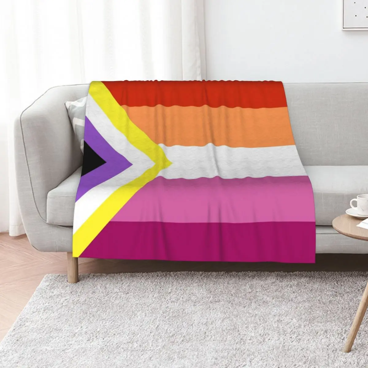 

nonbinary lesbian flag Throw Blanket funny gift Decorative Beds Kid'S Designers Blankets