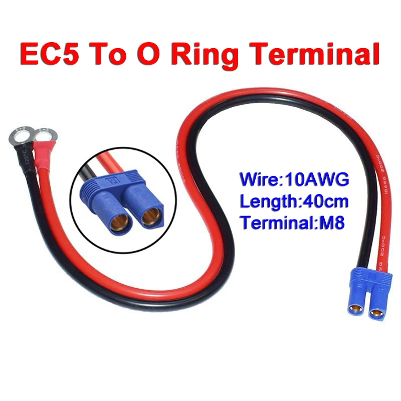 EC5-F To M8 Terminal Line 10AWG Charging Cable for Car Motorcycle Emergency Power Cord EC5 Adapter Cord Conversion Accessories
