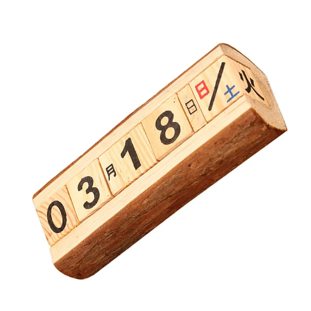 Wooden Manual Calendar DIY Desktop Date Display Perpetual Table Ornament Creative Design Sleek Finish Home Office Classroom view 5