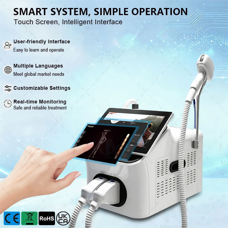 Desktop 2‑In‑1 Diode Laser ND YAG Machine Ice Point Cooling Hair Removal Tattoo Freckle Pigment Removal Multifunctional Salon