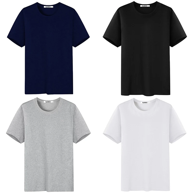 半袖Tシャツ綿100%,男性用,夏,柔らかく,シンプル,標準,卸売