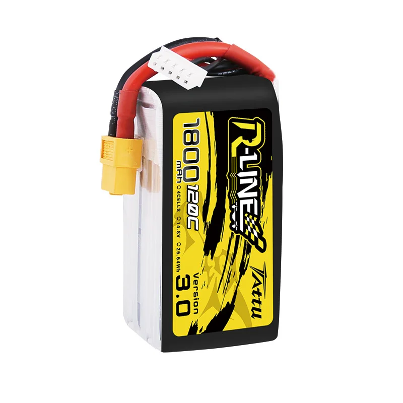TATTU R-LINE 3.0 14.8V 1800mAh XT60 Plag 120C LiPo Battery For RC Helicopter Quadcopter FPV Racing Drone Parts 4S Battery