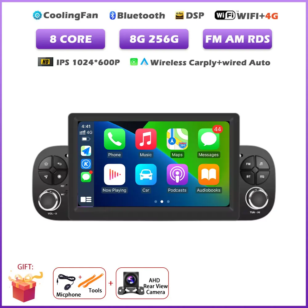 Android 16 Auto Voor Fiat Panda 2013-2020 Draadloze Carplay Autoradio Gps-navigatie Multimedia Video Player Audio Head Unit gereedschap