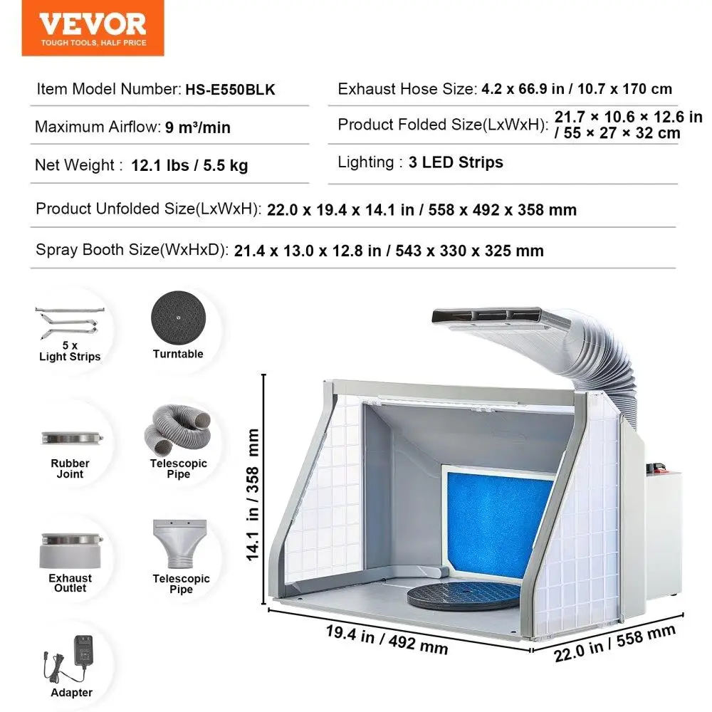 Airbrush-Spritzkabine mit zwei Lüftern, tragbare Hobby-Farbspritzkabine
