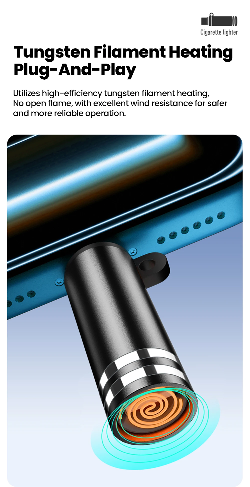 Elough Type C Mini Portable Lighter Air Blast Cigarette Lighter Outdoor Safety Windproof Explosion-Proof Lighter for IPhone15-17