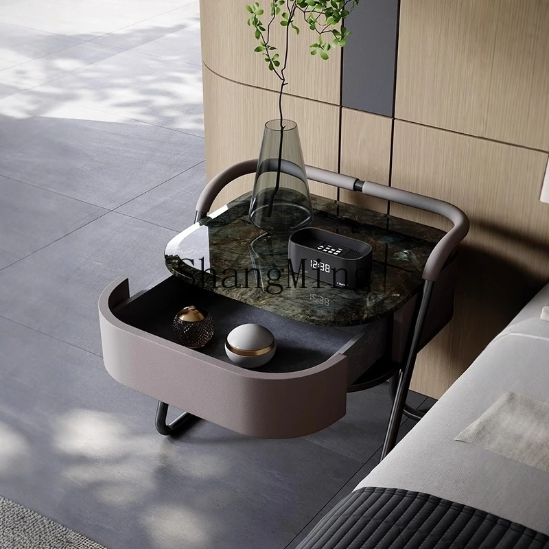 

SM simple modern light luxury natural marble bedside table new storage cabinet