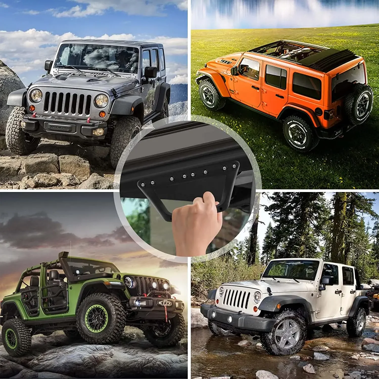 

Offroad Car Hard Top Roof Grab Bar Aluminum Handle For Jeep Wrangler JL Gladiator JT 2018 - 2022