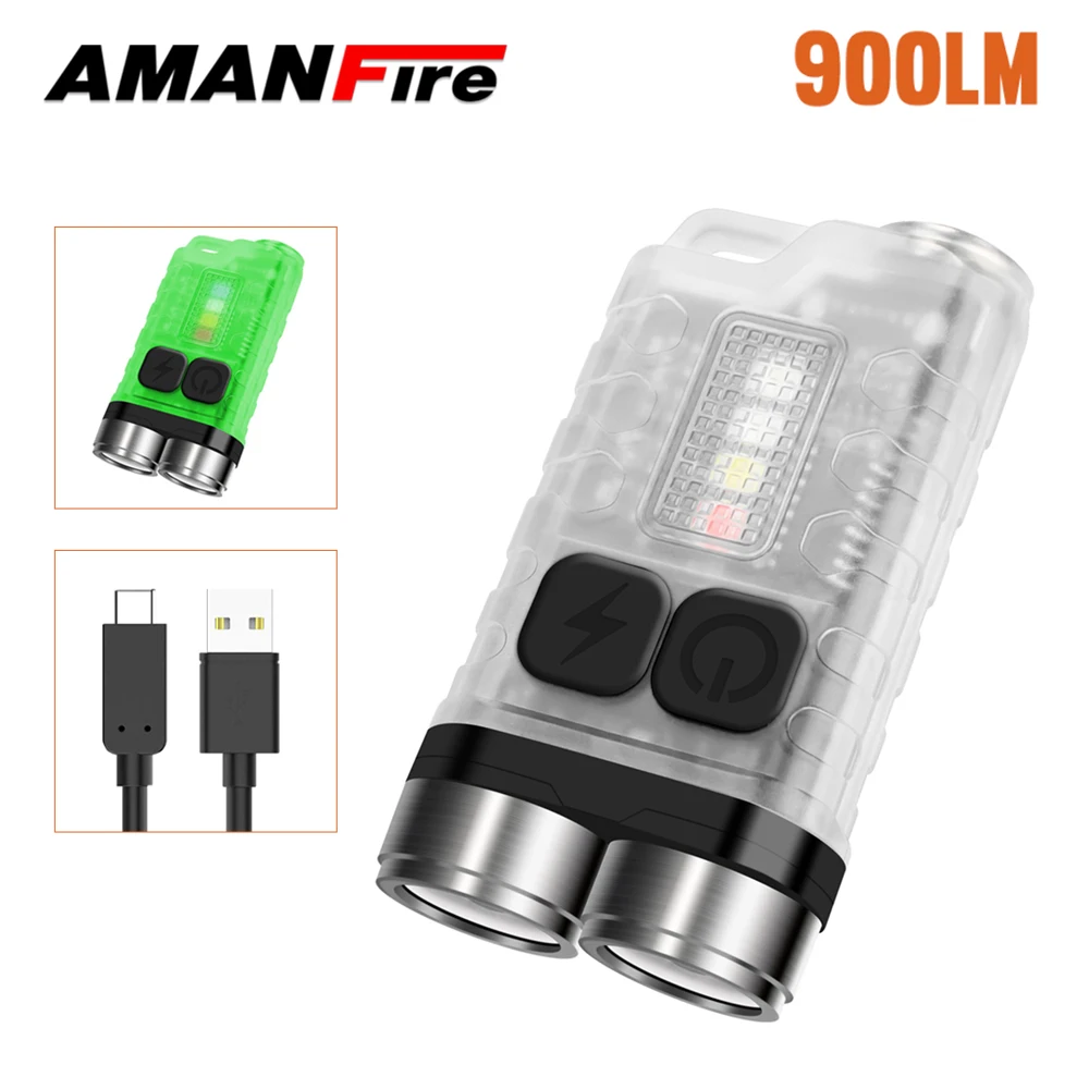 

Переносной мини-фонарик Asafee V3 с двумя головками, 2 * XPG, 900 лм, IP65, водонепроницаемость, искусственная зарядка, перезаряжаемая лампа для улицы