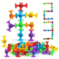 Soft Silicone Children's Building Blocks Toys Set DIY Suction Cup Construction Toys Creative Educational Toys for Boys and Girls
