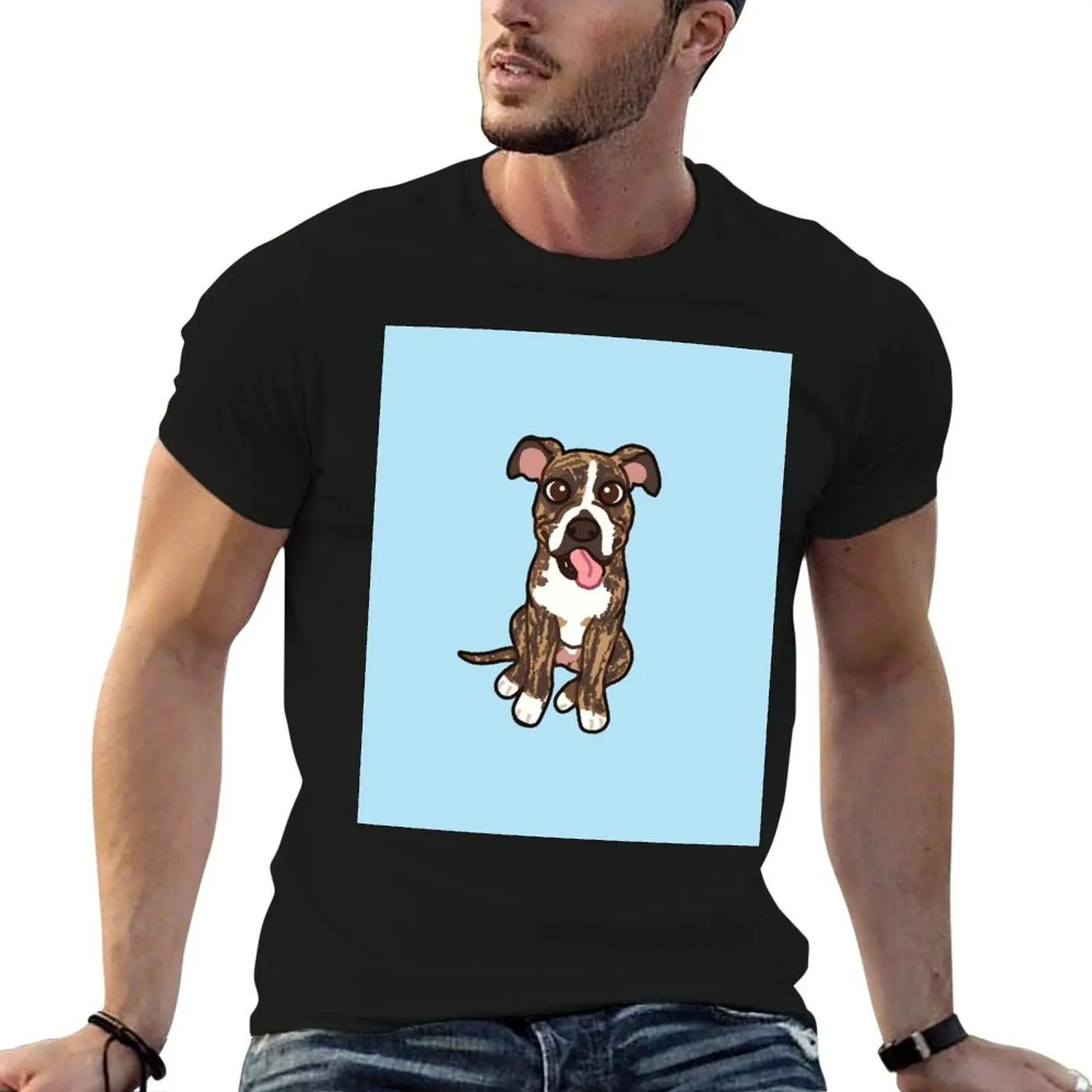 Brindle coated Boxer commission T-Shirt plus size tops anime figures fruit of the loom mens t shirts