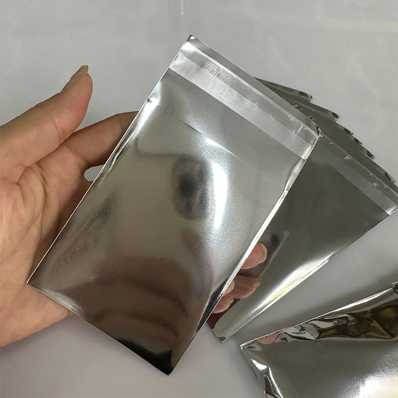 20pcs Silver Color Self-adhesive Pouches 6*9cm Mini Bags DIY Jewelry Package Small Business Wholesale Shipping Material Supplier