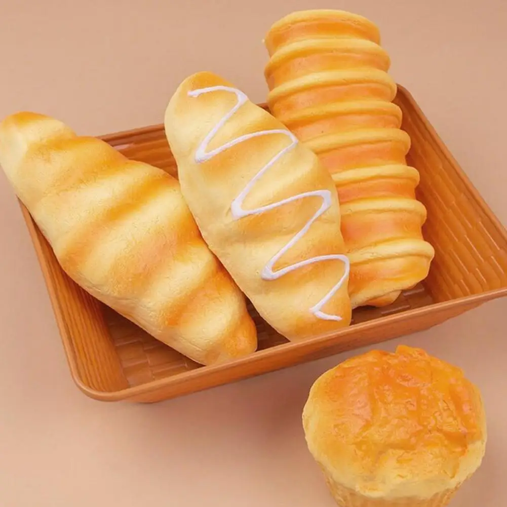 

Мягкая эластичная игрушка-антистресс в виде хлеба, имитация еды, для снятия стресса, забавный расслабляющий подарок, декор V4j8