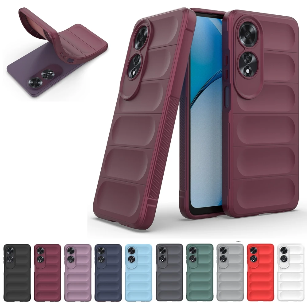 Soft Anti-Impact Silicone Case For OPPO A3 Pro A18 A38 A60 A79 Reno 12 11F Realme 12 Plus 11 C67 C65 C63 C61 Phone Cover Bumper