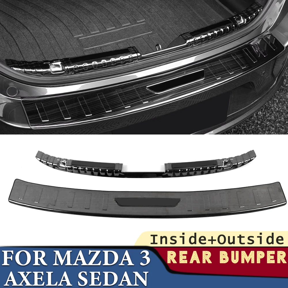 

Trunk Bumper for Mazda 3 Axela Sedan 2020-2024 Car Accessories Stainless Rear Fender Protector Sill Pad Cover Sticker Decoration