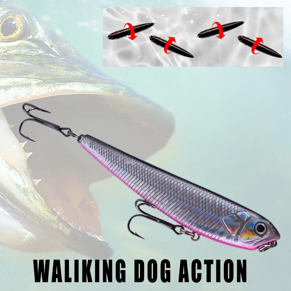 Chan\'s Huang Topwater Bait Wobbler Artificial Hard Plastic Lures 8.5CM 8.3G / 3.34IN 0.29OZ Walking Spook Fishing Pencil Bait