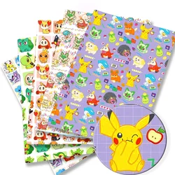 Pokemon Cartoon Fabric140*50cm Handmade Sewing Patchwork Quilting Baby Dress Home Sheet Printed Fabric Fabric Sewing Kids