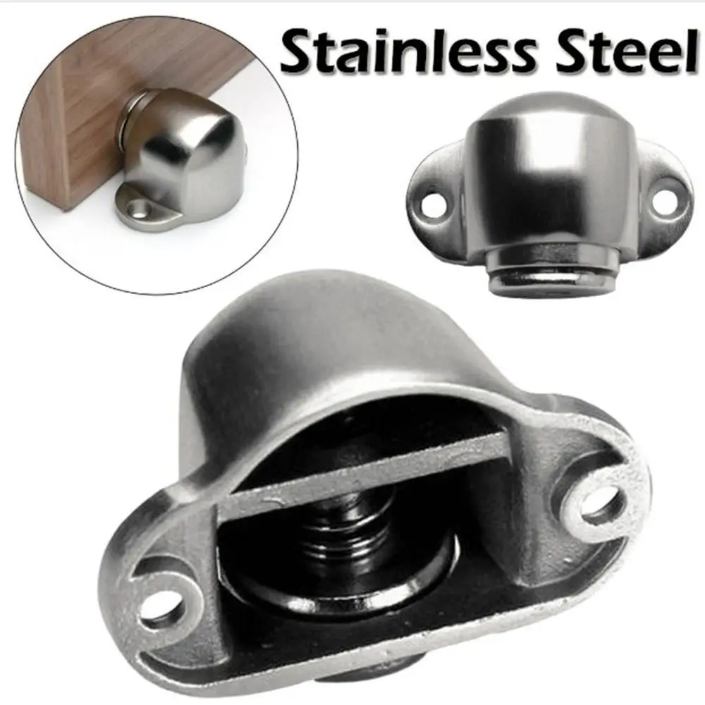 

Satin Nickel Floor-mounted Zinc Alloy Powerful Door Stopper Magnetic Door Stop Door Holders