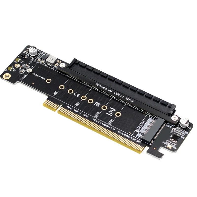 PH43 PCIE4.0 Split Expansion Adapter Riser Card PCIE X16 .2 NVME x2 Input Ports