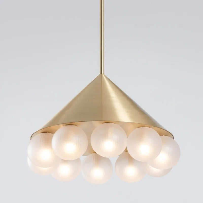Designer Modern Model Room Restaurant Mushroom Hat Glass Ball Chandelier Restaurant Dining Table Art Modeling Chandelier