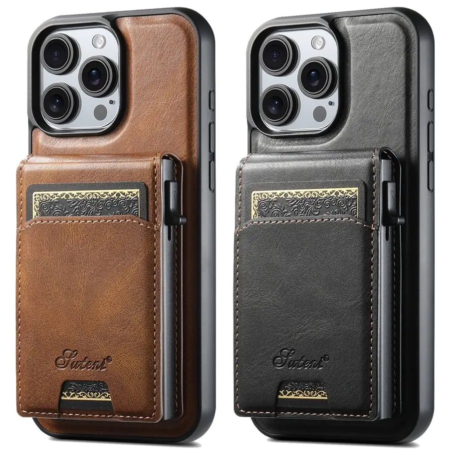 Magnetic Wireless Charging Case for iPhone 18 Pro Max 14 13 12 15 16 17 Pro Max Plus 2in1 Leather Wallet Card Bag Holder Cover
