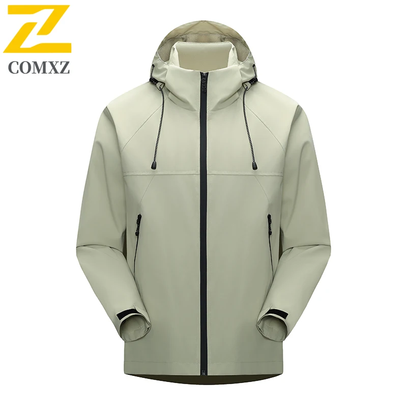 Autumn Camping Jacket Men's Casual Fashion Bike Splicing Waterproof Windproof Windbreaker Men Mountain Hunting Work Hooded Coats