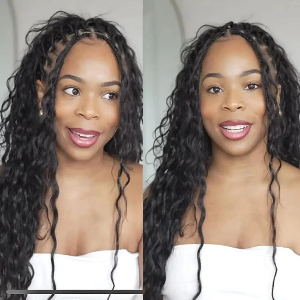 Trança de cabelo humano onda profunda em massa para trança sem trama profunda encaracolado trança de cabelo para boho tranças cabelo humano virgem brasileiro