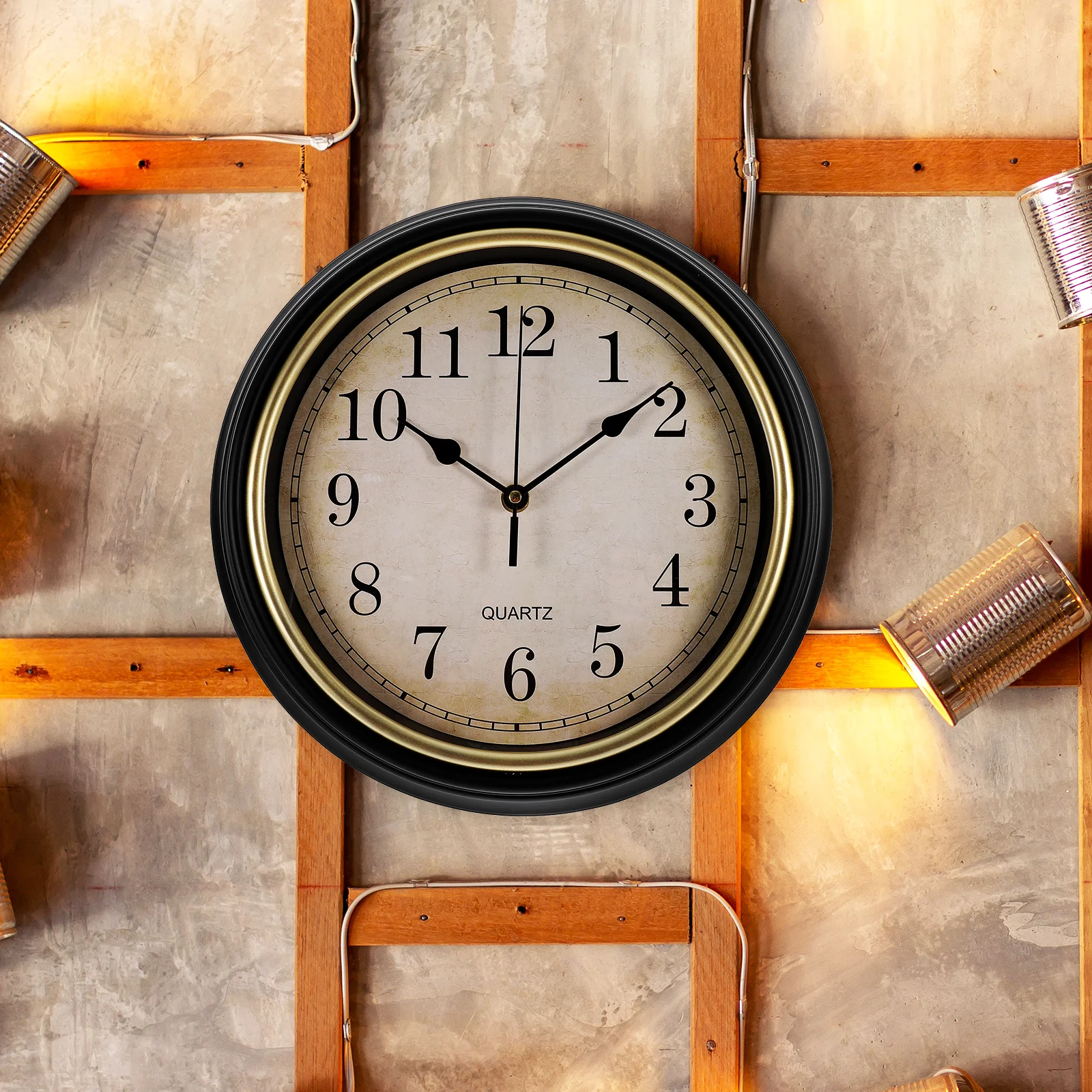 

Retro Wall Clock Silent Mute Home Decorative Hanging Clock Vintage Design Plastic Glass Bedroom Office Kitchen Living Room
