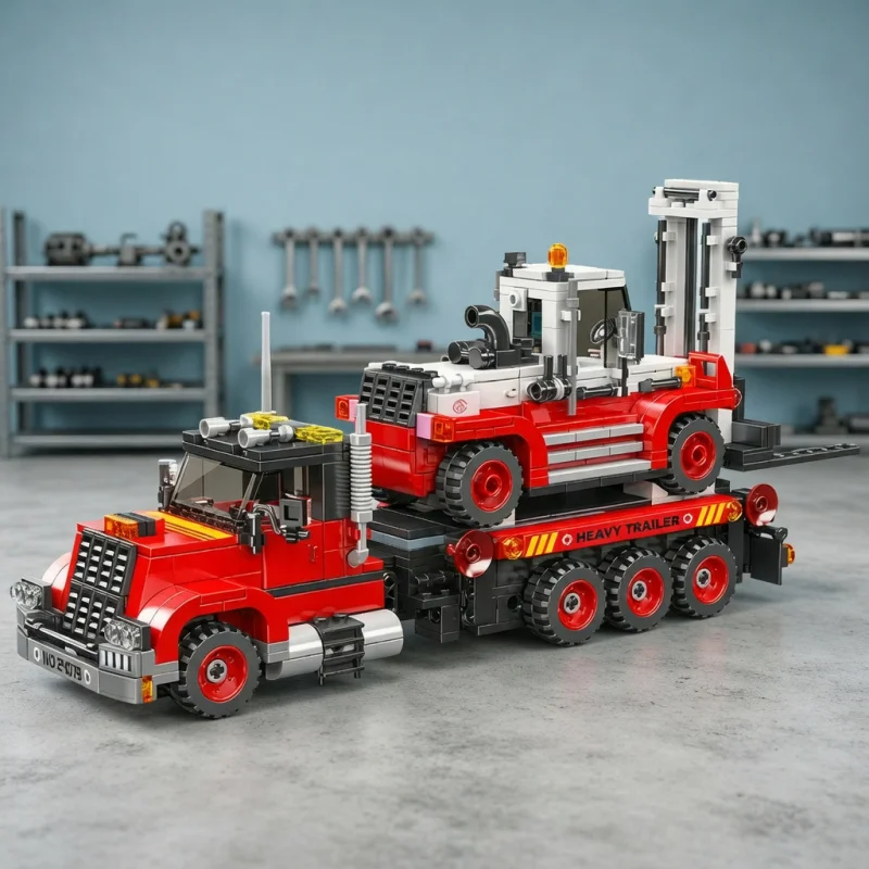 

906Pcs 24079 Technical Truck Toys The Forklift Transport Truck Building Block Assembly Car Brick Set Kids Christmas Gift