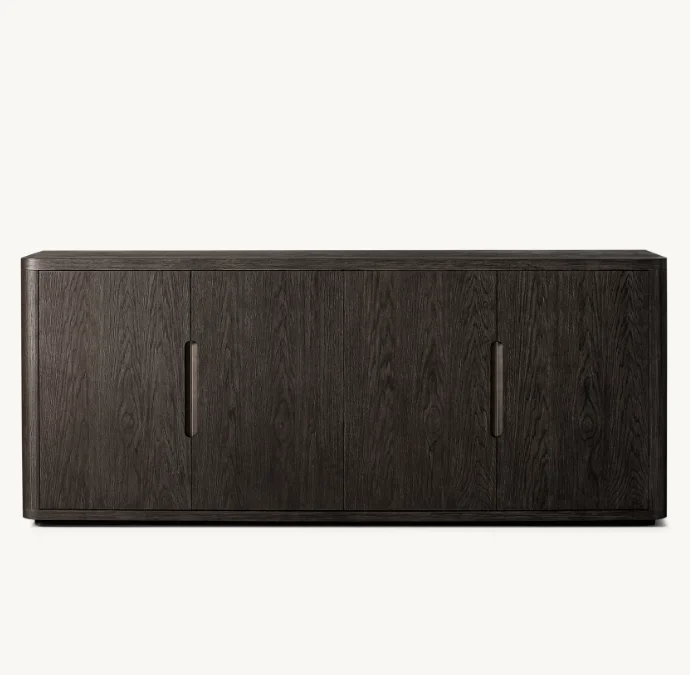 Modern luxury sideboard, living room furniture solid wood oak 4 door sideboard