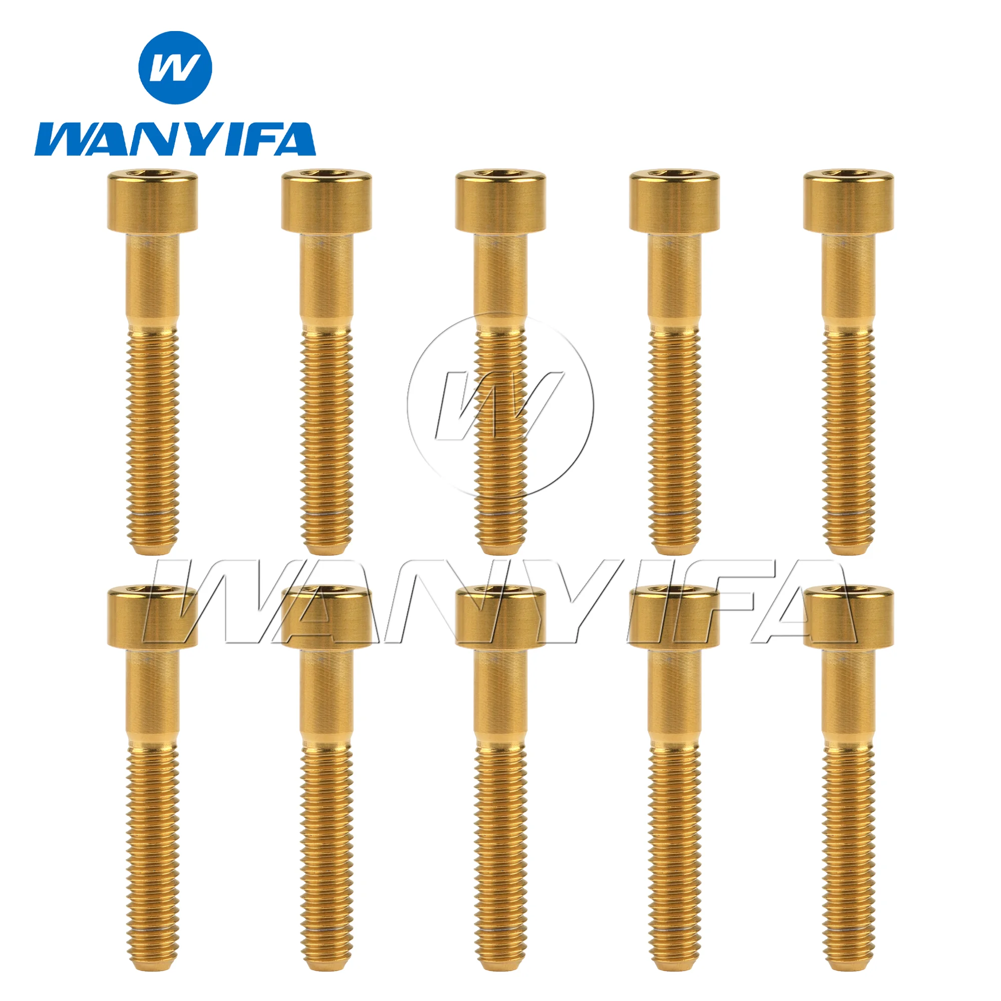 Wanyifa M6x10/15/18/20/25/30/35/40/45/50/55/60/65mm Titanium Allen Hex Socket Head Bolts Bike Stigma Screws 4pcs/10PCS