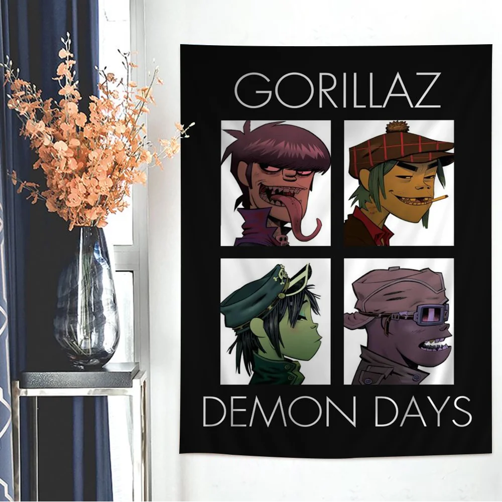 

Gorillaz Printed Large Wall Tapestry Cheap Hippie Wall Hanging Bohemian Wall Tapestries Mandala INS Home Decor