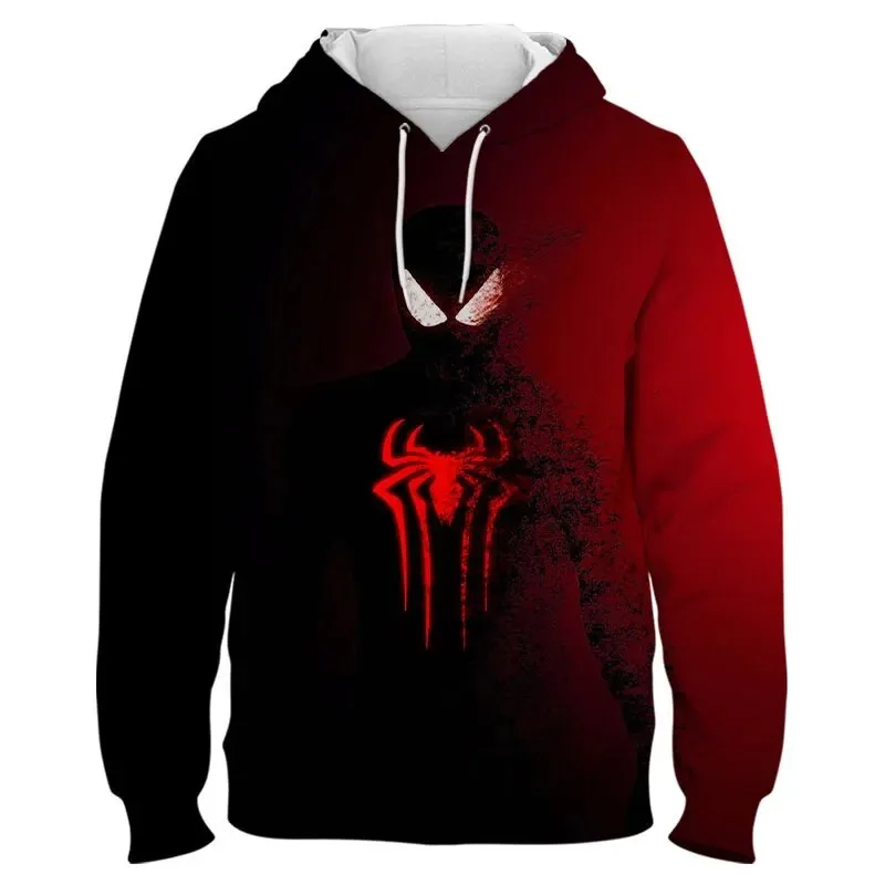 Miniso Spider Man Hoodies 3D Print Streetwear Women Fashion Oversized Sweatshirts Hoodie Kids Pullovers Tracksuits Clothing