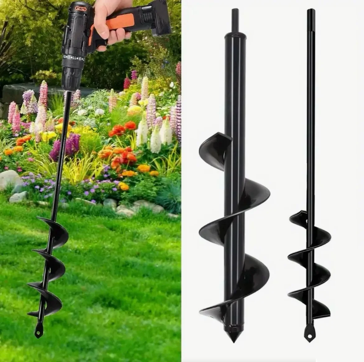 Alloy Spiral Auger Drill Bit, Garden Planting Digging Tool Twist Earth Drill For Loosen Soil