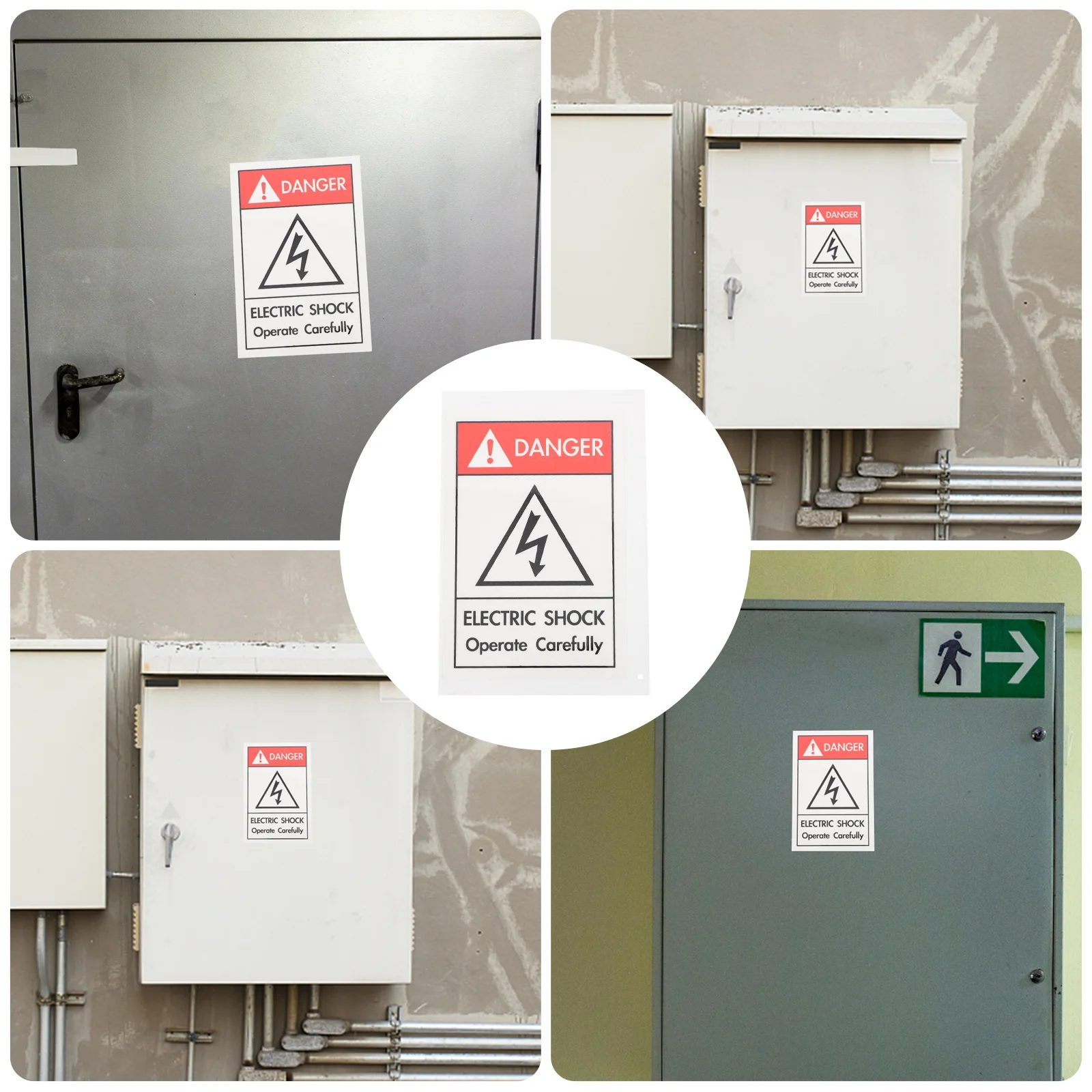 ملصقات تحذيرية للصدمات الكهربائية، تصميم متين، مفيد، موثوق، سهل، مريح، مادة عالية الجودة، ملصق للصدمات الكهربائية