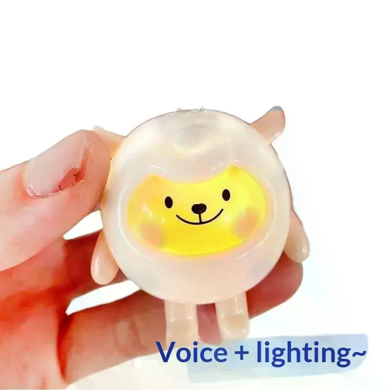 Cartoon Anime Mini Sheep Keychain Glowing Voice Activated Lamb Pendant Fun Bag Hanging Decor Reward Gift for Kindergarten Kids