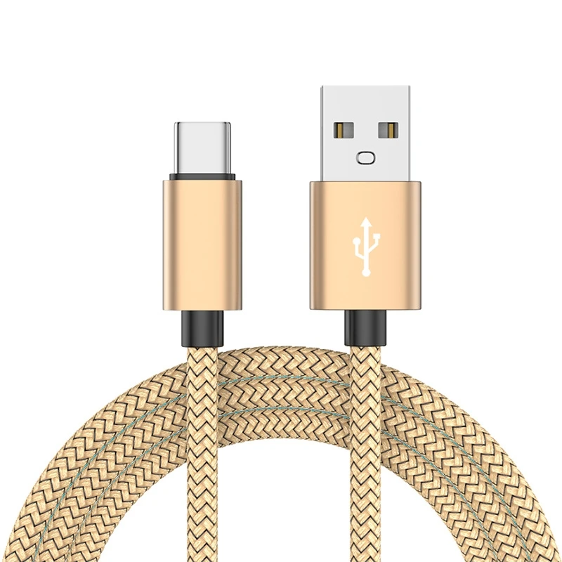 Nylon-Datenkabel, schnelles Ladegerät, USB-A-auf-Typ-C-Ladekabel für Huawei, Samsung, Android-Handys, Typ-C-Ladegerät, 1 m, 2 m, 3 m