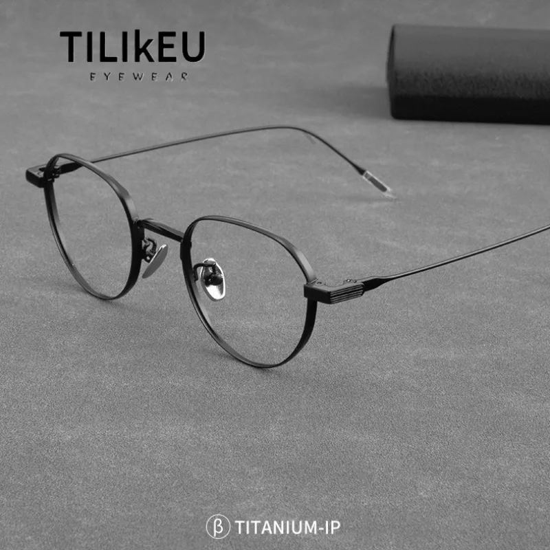 

Titanium Alloy Retro Oval Eyeglasses Frame Ultra-light Wide Rim Men Myopia Reading Glasses Frame Women Luxury Designer Eyewear