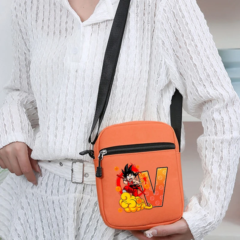 أنيمي التنين الكرة حقيبة كتف سون جوكو الكرتون رسالة Crossbody حقائب الهاتف البرتقال الحقيبة الصغيرة مع حزام مربع حقيبة ساعي