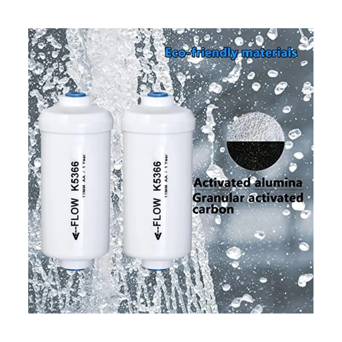 2 Pcs Replacement Fluoride Water Filter K5366 Compatible with Gravity Water Filtering System Purification Elements